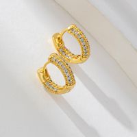 1 Pair Basic Solid Color Inlay Copper Zircon Earrings sku image 1