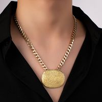 Exaggerated Punk Streetwear Oval Alloy Plating 14k Gold Plated Unisex Pendant Necklace main image 3