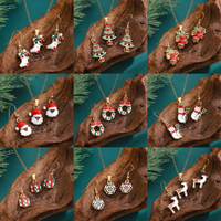 Cartoon Style Snowman Elk Alloy Plating 14k Gold Plated Christmas Women's Earrings Necklace main image 1