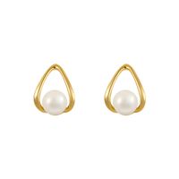 1 Pair Lady Geometric Plating Inlay Alloy Artificial Pearls Ear Studs main image 5