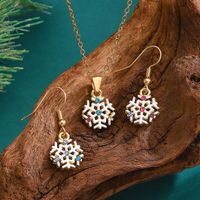 Cartoon Style Snowman Elk Alloy Plating 14k Gold Plated Christmas Women's Earrings Necklace main image 2