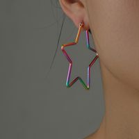 1 Pair Exaggerated Star Plating Stainless Steel Earrings main image 1