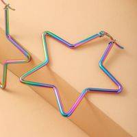 1 Pair Exaggerated Star Plating Stainless Steel Earrings main image 4
