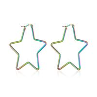 1 Pair Exaggerated Star Plating Stainless Steel Earrings sku image 1