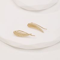 Wholesale Jewelry Simple Style Leaf Alloy Gold Plated Plating Ear Studs main image 3