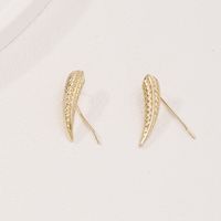Wholesale Jewelry Simple Style Leaf Alloy Gold Plated Plating Ear Studs main image 4
