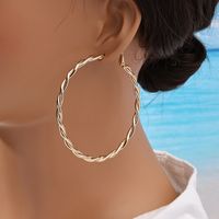 1 Pair Simple Style Circle Plating Alloy Gold Plated Hoop Earrings main image 2