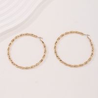 1 Pair Simple Style Circle Plating Alloy Gold Plated Hoop Earrings main image 3