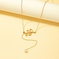 Simple Style Leaf Alloy Plating Gold Plated Women's Pendant Necklace main image 3