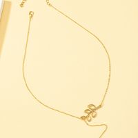 Simple Style Leaf Alloy Plating Gold Plated Women's Pendant Necklace main image 4