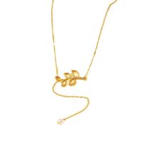 Simple Style Leaf Alloy Plating Gold Plated Women's Pendant Necklace main image 6