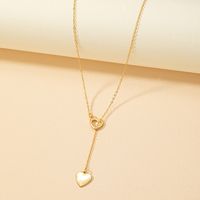 Sweet Simple Style Heart Shape Alloy Plating Gold Plated Women's Pendant Necklace main image 3