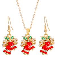 Cartoon Style Snowman Elk Alloy Plating 14k Gold Plated Christmas Women's Earrings Necklace sku image 1