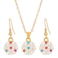 Cartoon Style Snowman Elk Alloy Plating 14k Gold Plated Christmas Women's Earrings Necklace sku image 3