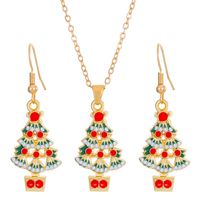 Cartoon Style Snowman Elk Alloy Plating 14k Gold Plated Christmas Women's Earrings Necklace sku image 7