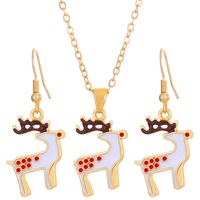 Cartoon Style Snowman Elk Alloy Plating 14k Gold Plated Christmas Women's Earrings Necklace sku image 9