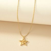 Sweet Simple Style Star Alloy Plating Gold Plated Women's Pendant Necklace main image 3