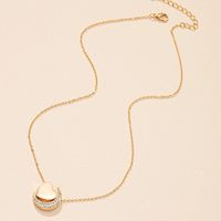 Sweet Simple Style Moon Heart Shape Alloy Plating Inlay Artificial Rhinestones Gold Plated Women's Pendant Necklace main image 4