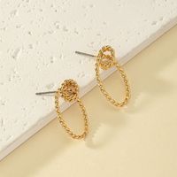 Wholesale Jewelry Simple Style Oval Alloy Gold Plated Silver Plated Plating Ear Studs main image 1