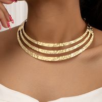 Hip-hop Punk Solid Color Alloy Plating Gold Plated Women's Choker main image 1