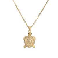 Ig Style Simple Style Tortoise Animal Bird Copper Plating Inlay Zircon Gold Plated Pendant Necklace main image 6