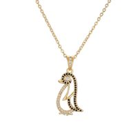 Ig Style Simple Style Tortoise Animal Bird Copper Plating Inlay Zircon Gold Plated Pendant Necklace main image 3