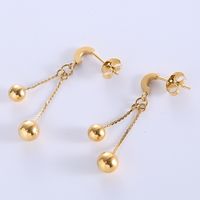 1 Pair Casual Elegant Solid Color Beaded Plating Stainless Steel 18k Gold Plated Rose Gold Plated Drop Earrings main image 5