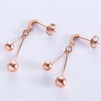 1 Pair Casual Elegant Solid Color Beaded Plating Stainless Steel 18k Gold Plated Rose Gold Plated Drop Earrings main image 4