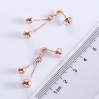 1 Pair Casual Elegant Solid Color Beaded Plating Stainless Steel 18k Gold Plated Rose Gold Plated Drop Earrings main image 2