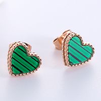 1 Pair Simple Style Heart Shape Plating Stainless Steel 18k Gold Plated Rose Gold Plated Ear Studs main image 7