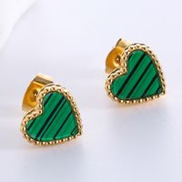 1 Pair Simple Style Heart Shape Plating Stainless Steel 18k Gold Plated Rose Gold Plated Ear Studs main image 6