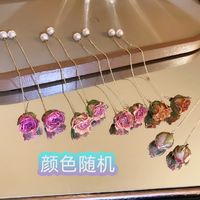 Fashion Dried Flower Alloy Ear Line Earrings Wholesale sku image 2