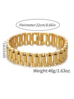 Simple Style Solid Color Titanium Steel Plating 18k Gold Plated Men's Bangle main image 4
