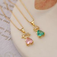Simple Style Commute Geometric Copper 18k Gold Plated Zircon Pendant Necklace In Bulk main image 1