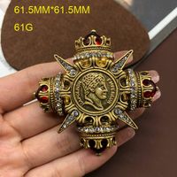 Classical Vintage Style Crown Alloy Plating Inlay Zircon Women's Brooches main image 4