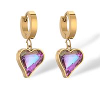 1 Pair Simple Style Commute Star Heart Shape Butterfly Plating Inlay 304 Stainless Steel Zircon 18K Gold Plated Earrings main image 2