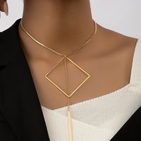 Ig Style Simple Style Rhombus Alloy Plating 14k Gold Plated Women's Pendant Necklace main image 1