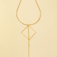 Ig Style Simple Style Rhombus Alloy Plating 14k Gold Plated Women's Pendant Necklace main image 4