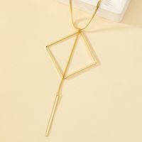 Ig Style Simple Style Rhombus Alloy Plating 14k Gold Plated Women's Pendant Necklace main image 5