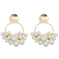 1 Pair Simple Style Star Plating Inlay Artificial Pearl Alloy Artificial Pearls Gold Plated Drop Earrings sku image 10