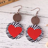 1 Pair Vintage Style Heart Shape Pu Leather Wood Ear Hook main image 5