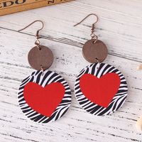 1 Pair Vintage Style Heart Shape Pu Leather Wood Ear Hook main image 4