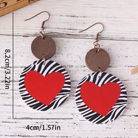 1 Pair Vintage Style Heart Shape Pu Leather Wood Ear Hook main image 3