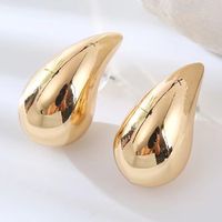 1 Pair Lady Paper Clip Water Droplets Skull Plating Inlay Alloy Rhinestones 24k Gold Plated Earrings Ear Studs main image 7