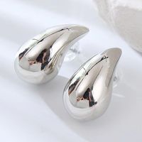 1 Pair Lady Paper Clip Water Droplets Skull Plating Inlay Alloy Rhinestones 24k Gold Plated Earrings Ear Studs main image 6