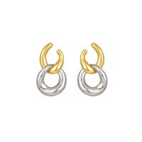1 Pair Simple Style Color Block Plating Stainless Steel Gold Plated Drop Earrings main image 5
