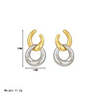 1 Pair Simple Style Color Block Plating Stainless Steel Gold Plated Drop Earrings main image 4