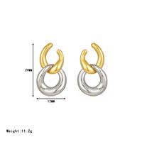 1 Paire Style Simple Bloc De Couleur Placage Acier Inoxydable Plaqué Or Boucles D'oreilles main image 4