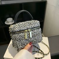 Women's All Seasons Pu Leather Woven Material Plaid Elegant Square Zipper Handbag main image 4