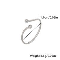 Simple Style Solid Color Copper Plating Inlay Zircon Silver Plated Open Rings main image 3